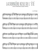 Téléchargez l'arrangement pour piano de la partition de la-derniere-rose-de-l-ete en PDF